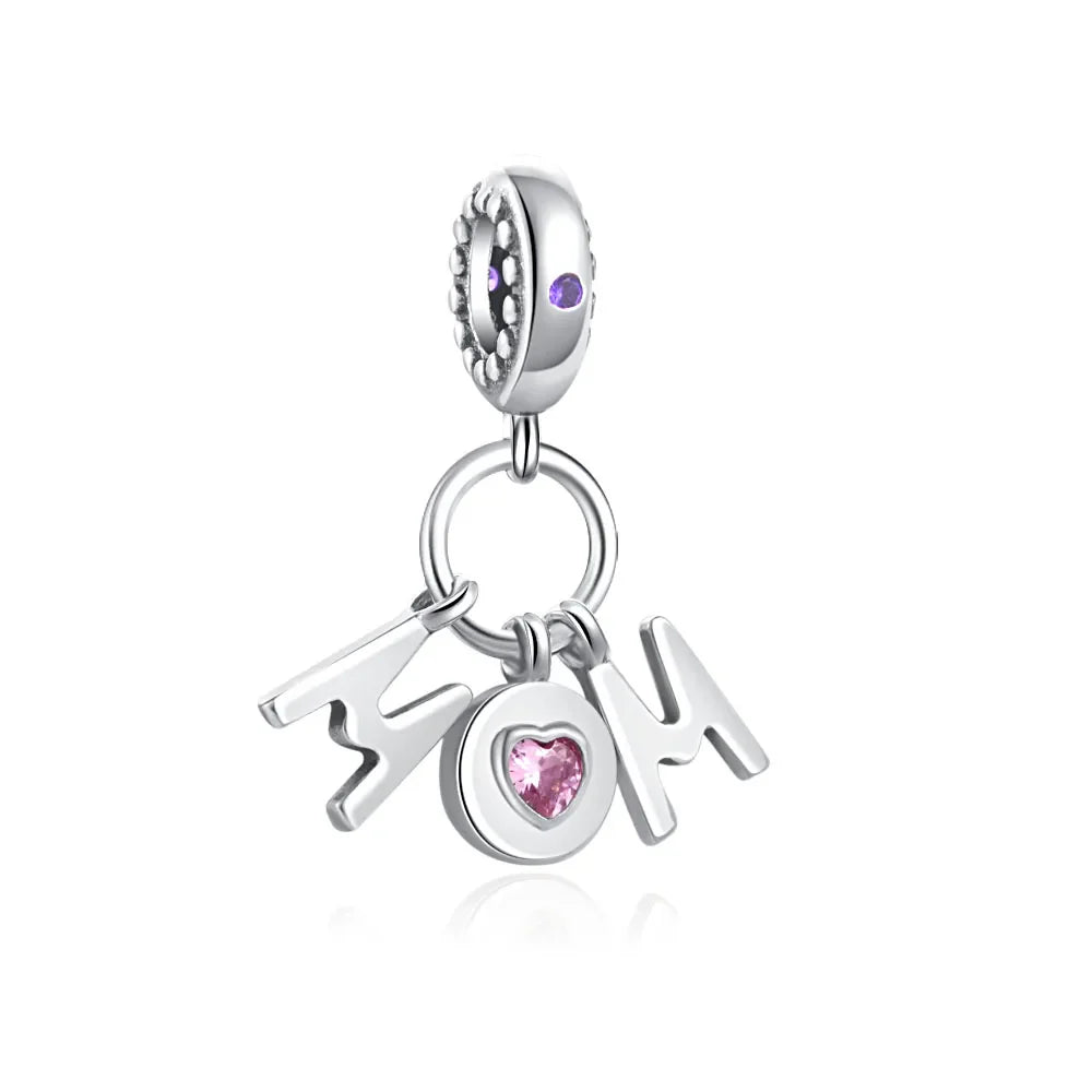 2026 New S925 Silver Robot Cross Digital Pendant, Suitable for Original Bracelets, DIY Accessories, Women's Charm Jewelry Gifts