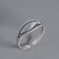 New in 925 Sterling Silver Fish Adjustable Rings For Women Engagement Ladies Rings Jewelry Gifts Female Jewellery Argent 925
