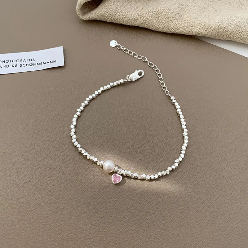 VENTFILLE 925 Silver Double Layer Pearl Bracelet for Women Girl Design Bead Korean Jewelry Dropshipping