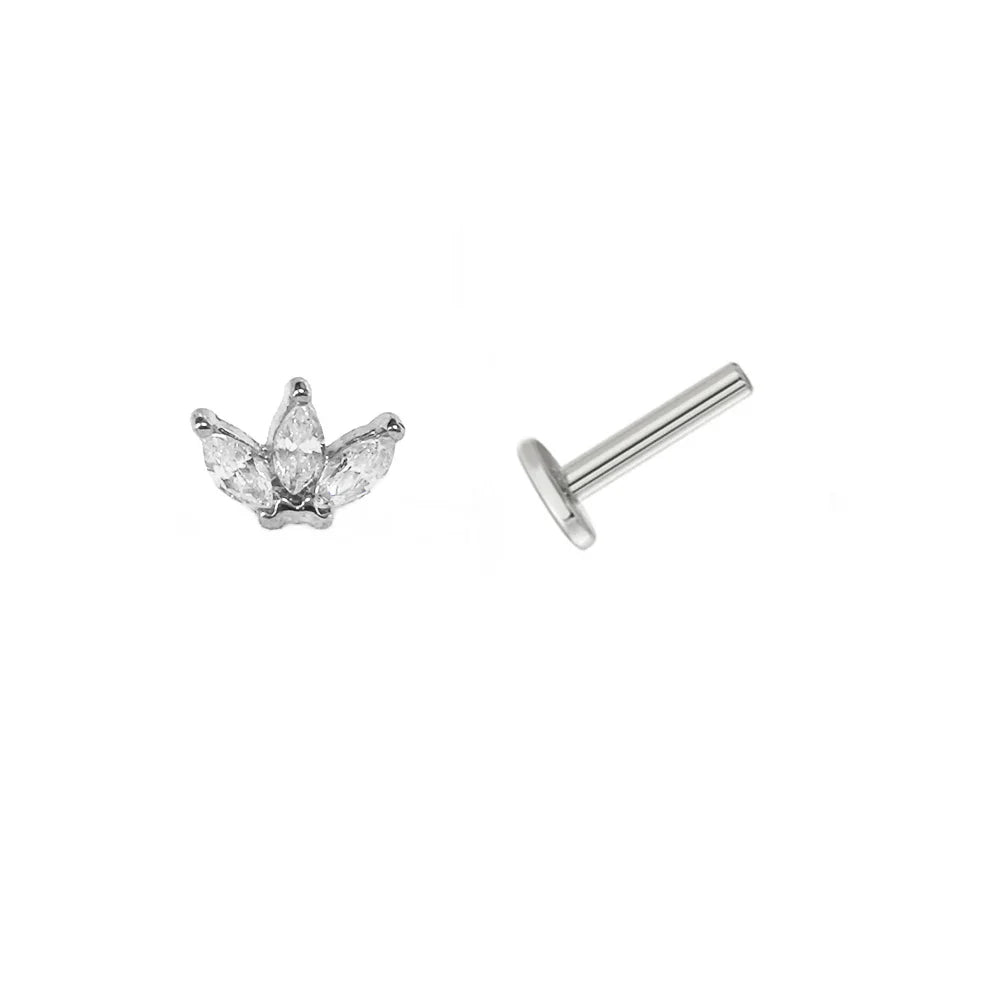 Lightning Internal Thread Labret Piercing Crown Bee Flowers Cartilage Earring Tragus Conch 316L Stainlesss Steel Body Jewelry