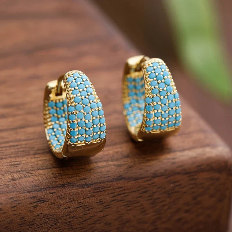 Women's Earrings Bohemian Style Clip Earrings Copper Synthetic Turquoise Earrings Party Wedding Mother's Day Accessories