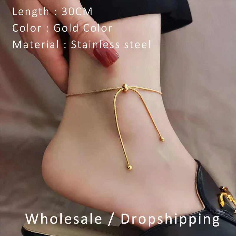 Korean Adjustable Stainless Steel Necklace for Women High Quality Design Gold Color Snake Chain Jewelry Wholesale Dropshipping