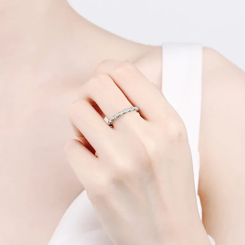 NeeTim Full Moissanite Ring 925 Sterling Silver with 18K Gold Plated Diamond Engagement Wedding Bridal Band Jewelry For Women