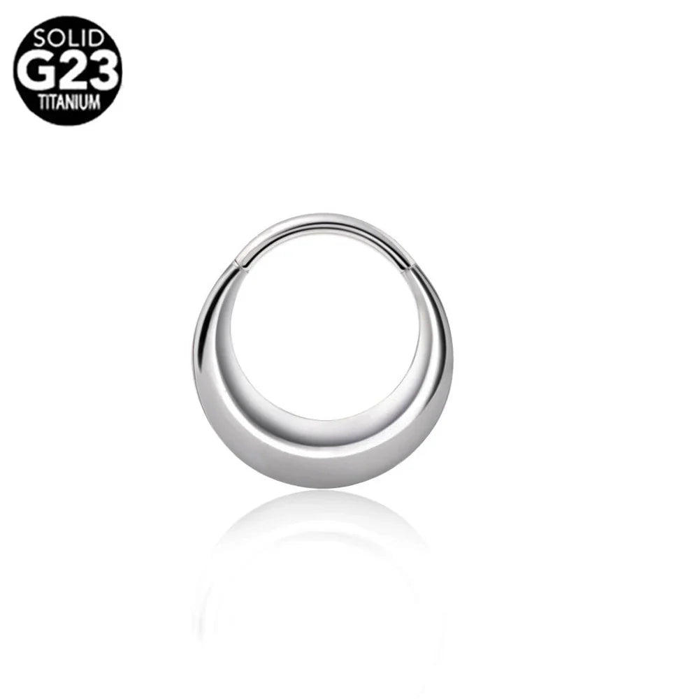 G23 Titanium Bee Septum Nose Ring Piercing Body Jewelry 16G Moon Segment Snake Clicker Helix  Ear Cartilage Heart Daith Hoop