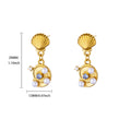 Elegant Imitation Pearl Earrings for Women Stainless Steel Heart Butterfly Shell Drop Earrings Luxury Aesthetic Jewelry Gift