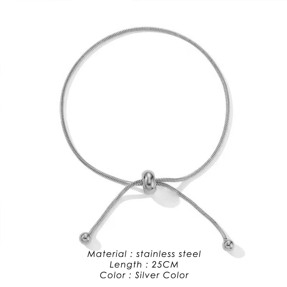 Korean Adjustable Stainless Steel Necklace for Women High Quality Design Gold Color Snake Chain Jewelry Wholesale Dropshipping