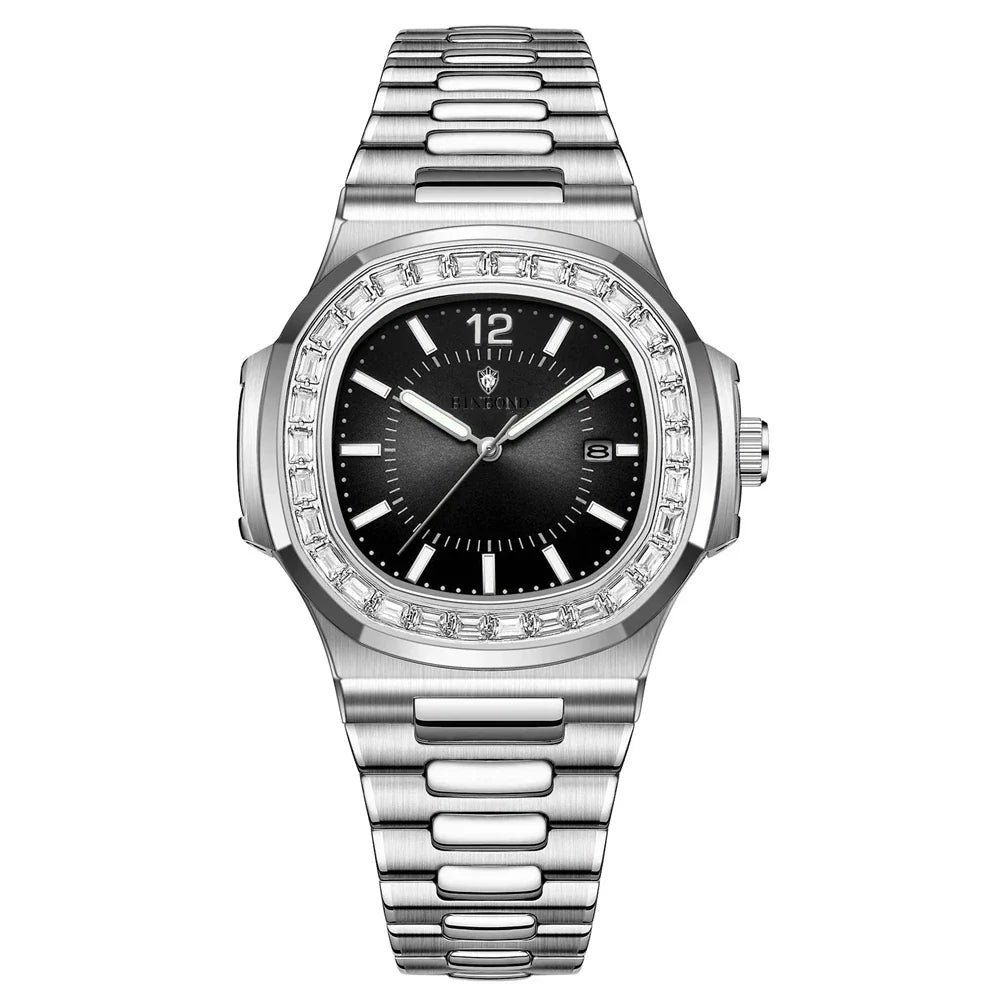 New Simple Digital Full Diamond Watch For Man Gifts Fashion Quartz Wristwatches Mens Automatic Watches Man Clock Montre Homme