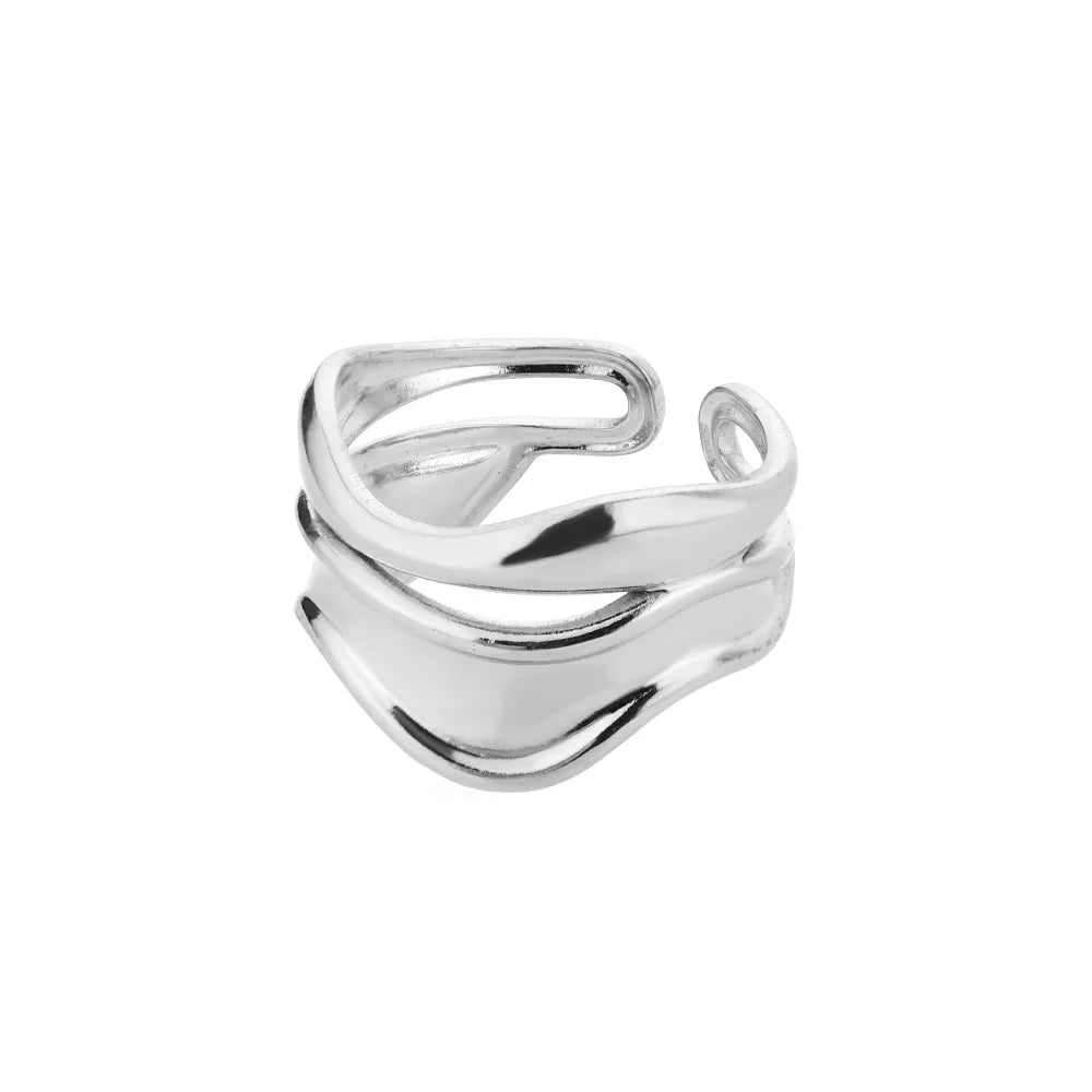 Minimalist Line Stainless Steel Open Rings For Women Gold Color Wedding Aesthetic Ring Designer Jewelry Accessories BFF anillo