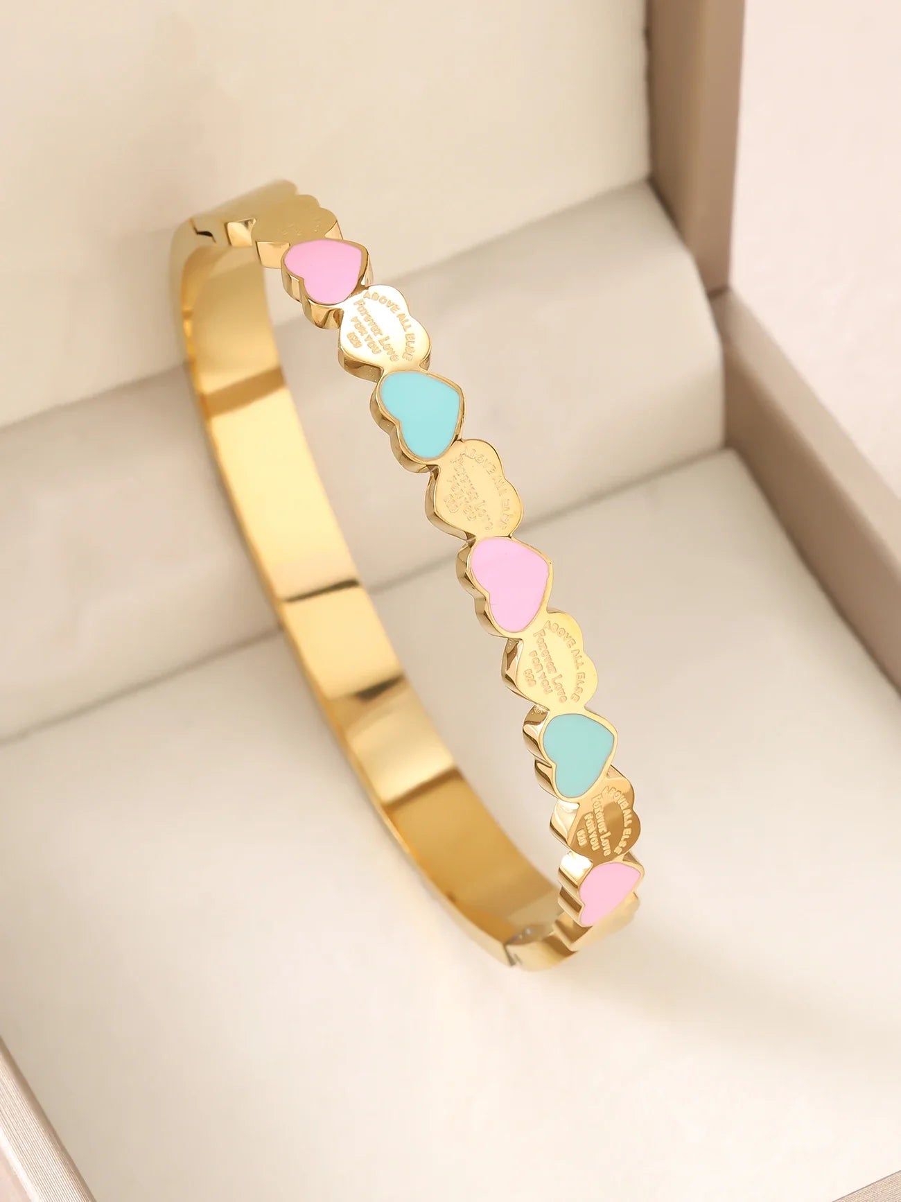 1pieces/set women's wedding jewelry party holiday Valentine's Day gift stainless steel bracelet plated with 18K gold bracelet