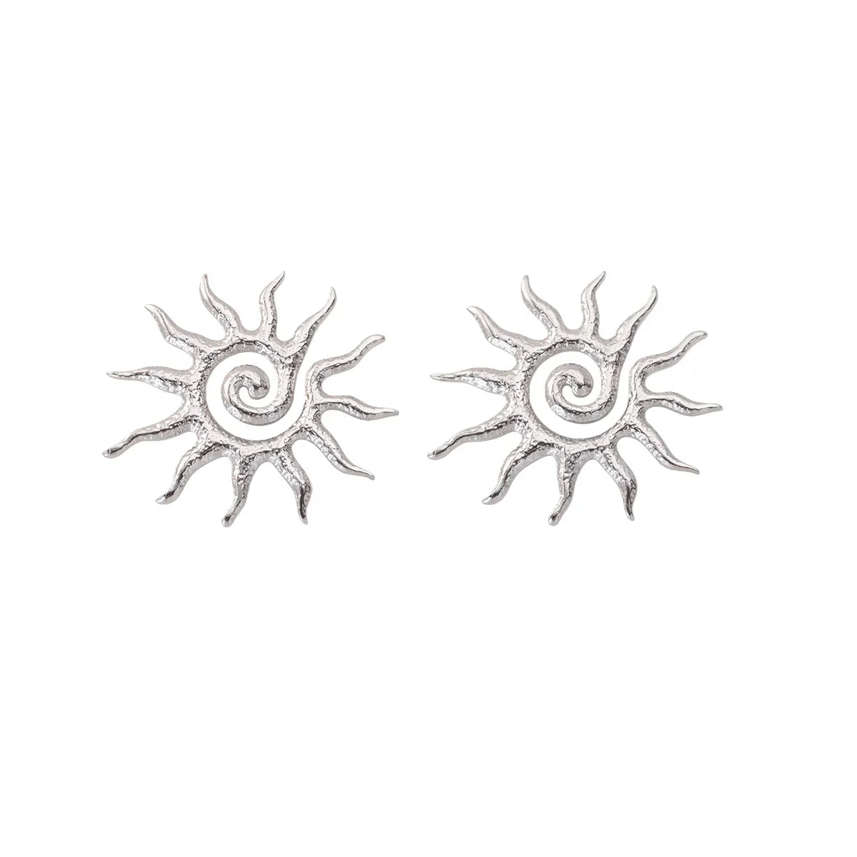 Retro Threaded Sun Earrings For Women Gold Color Stainless Steel Geometric Earrings Hip Hop Party Jewelry Birthday Gifts