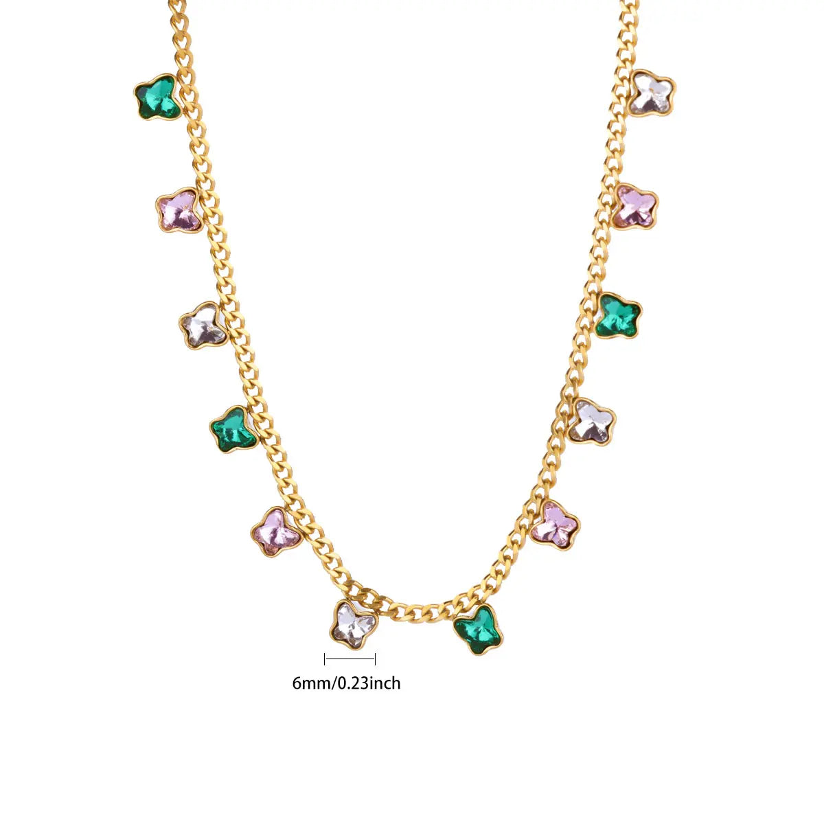 Luxury Zircon Butterfly Pendant Necklaces For Women Stainless Steel Gold Color Chain Collar Necklace 2025 New Wedding Jewelry