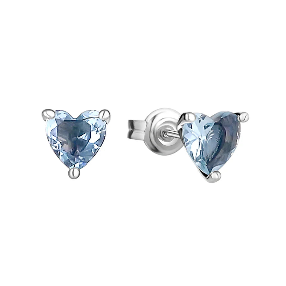 Christmas Gift Hot Selling 925 Silver Blue Stone Flower Stud Earrings Fit Women's Festival Exquisite Charm Jewelry Gifts