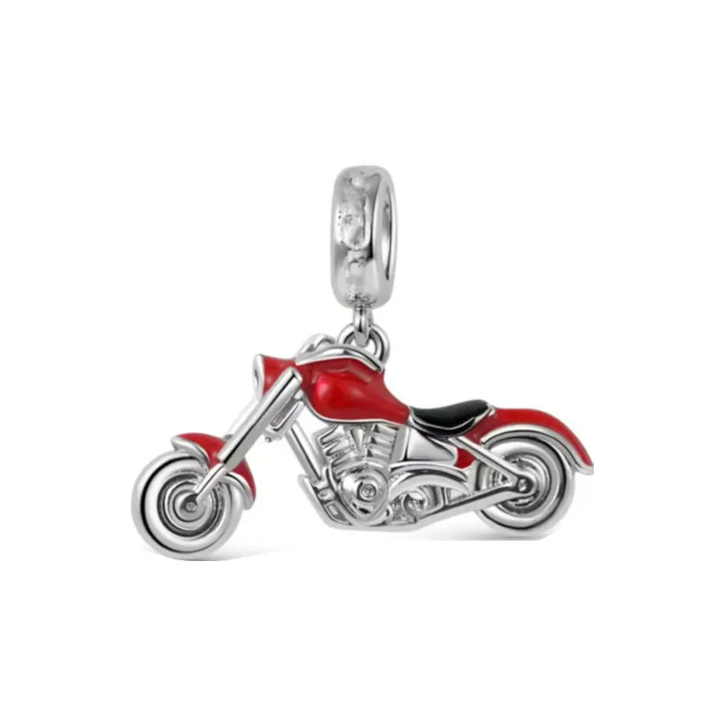 2026 925 Silver Flower, Butterfly, Highland Cow, Motorcycle Pendant Fit European Original Bracelet DIY Jewelry Exquisite Jewelry
