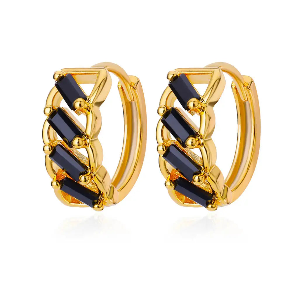 Luxury Blue Zircon Earrings For Women Stainless Steel Earrings 2024 Trending New Design Goth Jewelry aretes mujer