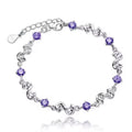 925 Sterling Silver Heart Shaped Bracelet For Women Retro Korean Versatile Blue Crystal Charm Bracelets Original Party Jewelry