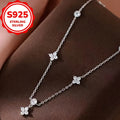 A S925 silver lucky four-leaf clover necklace, fashionable and elegant, perfect for Valentine's Day jewelry gifts