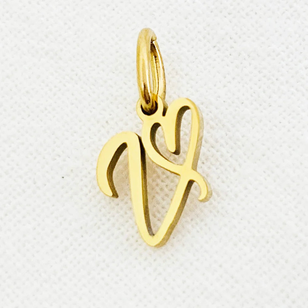 SUNIBI Heart Art Initial Alphabet Pendant DIY Name Customized Birthday Gift Stainless Steel Women Fashion Jewelry A-Z Wholesale