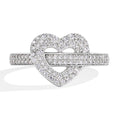 MINTYBOX S925 Silver Moissanite Rings for Women 0.568ctw D/VVS1 Lab Diamond Heart Ring 18K Gold Plated  Wedding Fine Jewelry