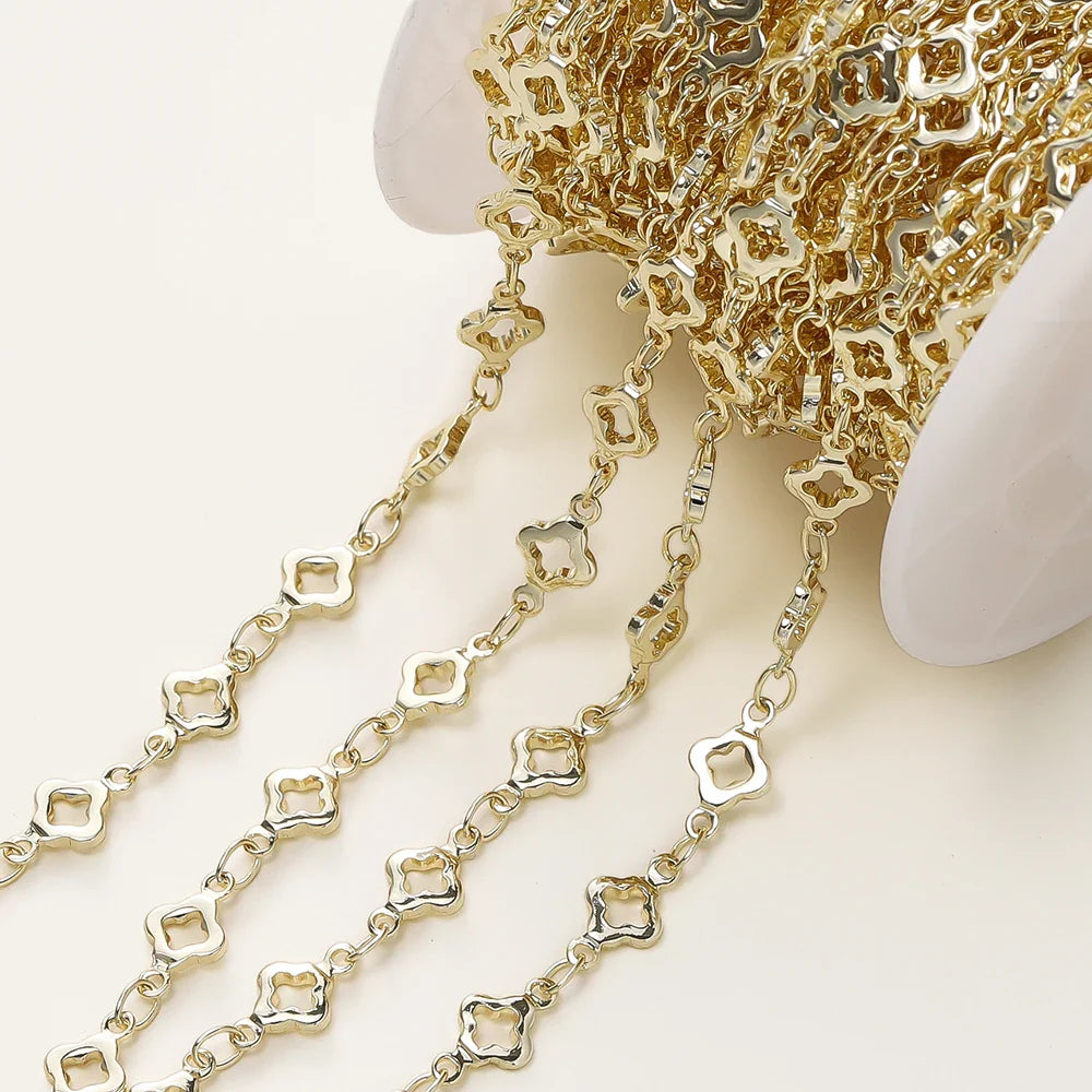 1Meter/Pack 5.5MM 14/18K Gold Plated Brass Rhombus Chain For Jewelry Making Necklace Bracelets Chain Jewelry Making Supplies
