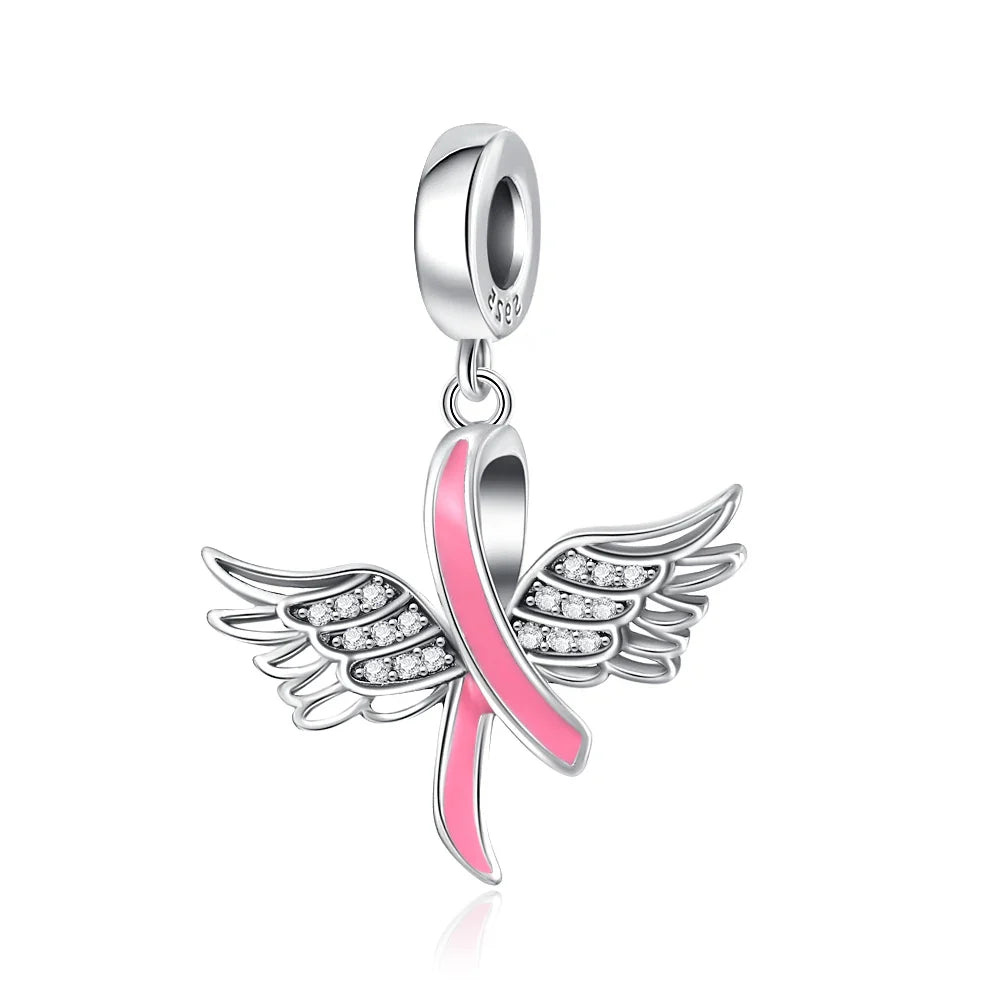 2026 Spring Pink Series Ballon Butterfly Flower Pendant Fit S925 European 925 Sterling Silver Bracelet Bangles Necklace