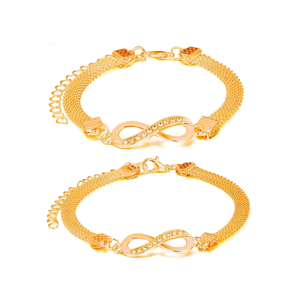 2 Pcs Set Love Heart Couple Bracelets for Women Men Silver Color Double Layer Matching Chain Bracelet Lover Jewelry Gift