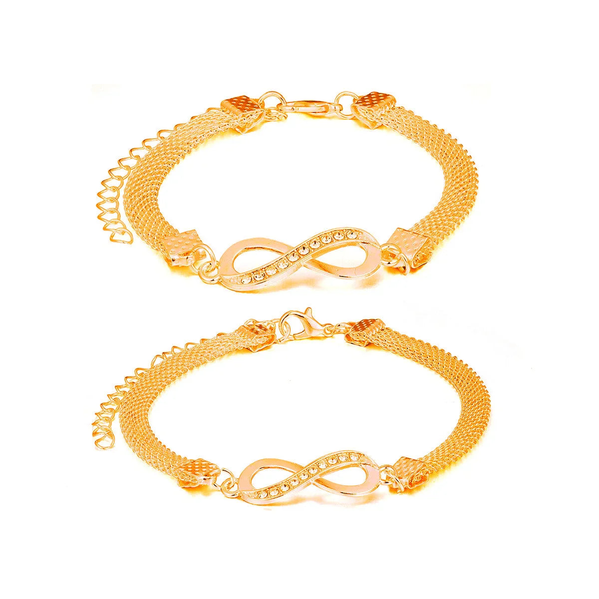 2 Pcs Set Love Heart Couple Bracelets for Women Men Silver Color Double Layer Matching Chain Bracelet Lover Jewelry Gift