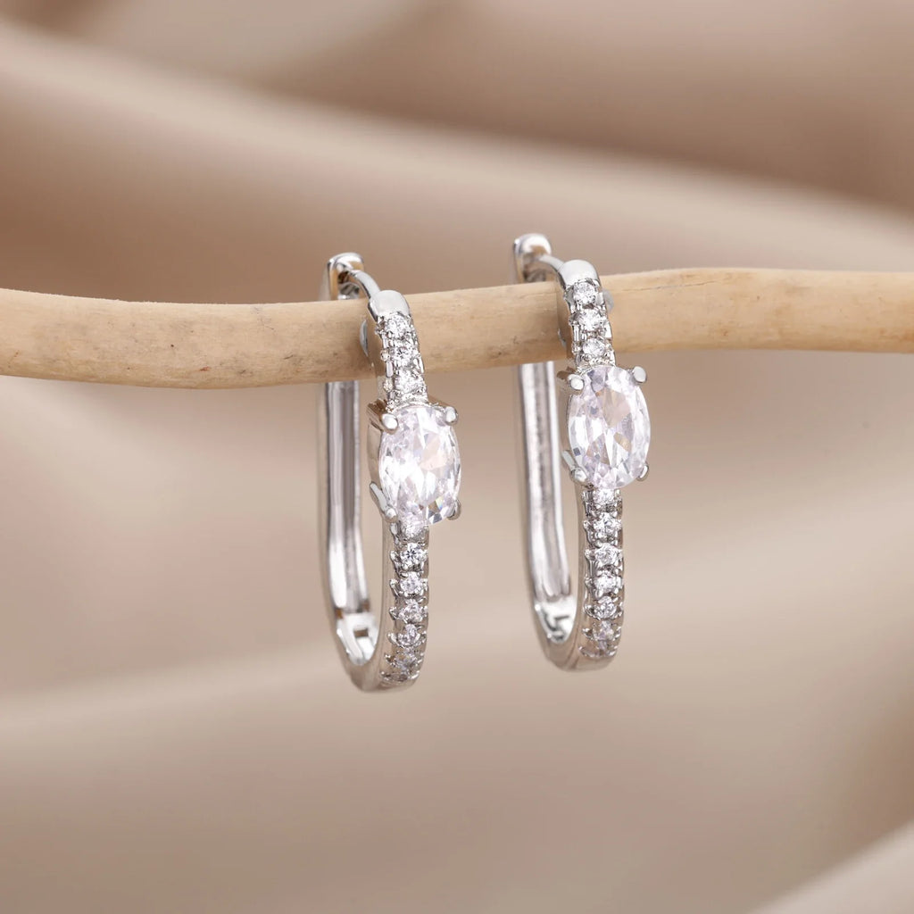 Minimalist Zircon Round Earring For Women Stainless Steel Irregular Earring Fashion Party Wedding Jewelry Gift Bijoux Femme 2022