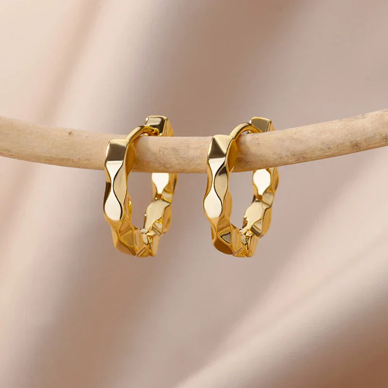 Stainless Steel Hoop Earrings For Women Gold Color Fashion Pearl Piercing Earring 2023 Trend New Luxury Jewelry aretes mujer
