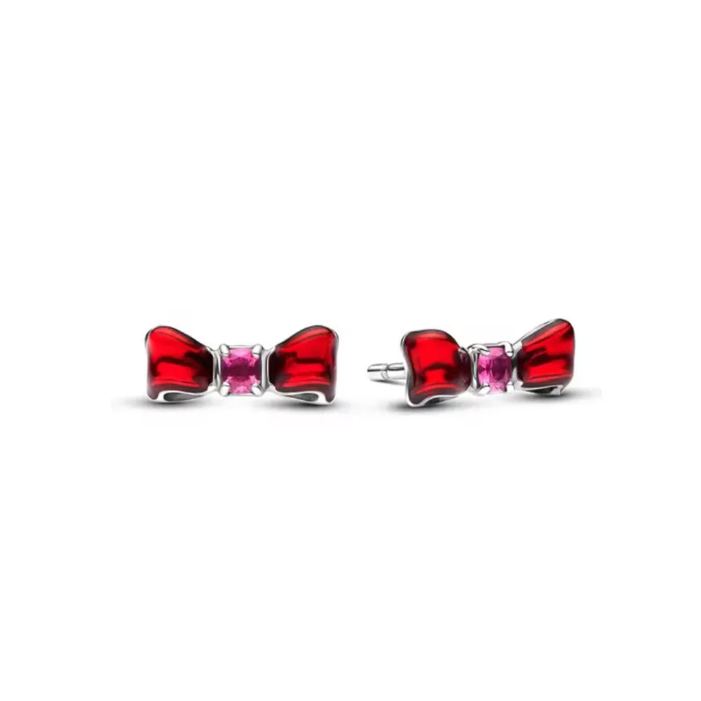 New S925 Silver Heart Stone Stud Earrings Suitable for Valentine's Day, Mother's Day, Anniversary Gift DIY Charm Jewelry