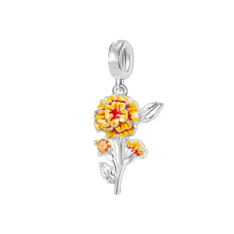2026 925 Silver Flower, Butterfly, Highland Cow, Motorcycle Pendant Fit European Original Bracelet DIY Jewelry Exquisite Jewelry