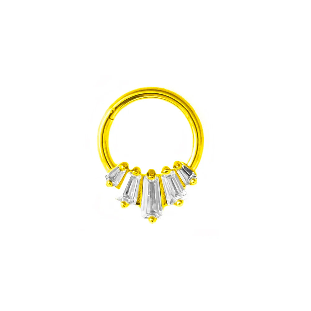 Flowers Nose Ring Septum 100% 316L Surgical Steel Zircon Clicker Daith Piercing Ear Cartilage Helix Hoop Flowers Water Drops