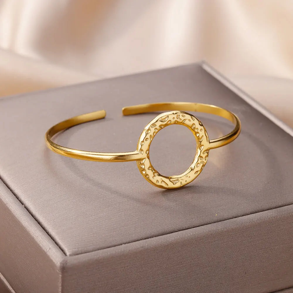 Snake Bangle Bracelet For Women Stainless Steel Opening Gold Plated Opening Bangle Animal Aesthetic Jewelry pulseras mujer
