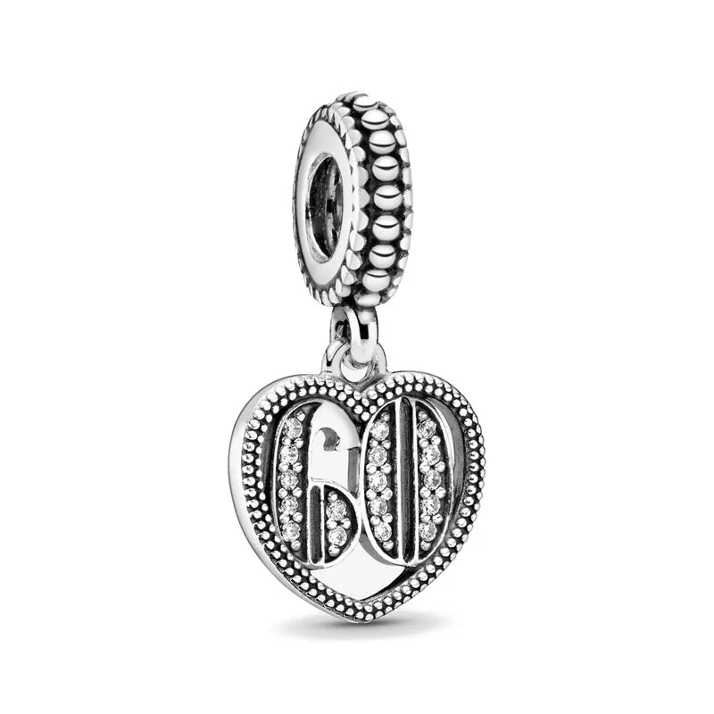 2026 New S925 Silver Robot Cross Digital Pendant, Suitable for Original Bracelets, DIY Accessories, Women's Charm Jewelry Gifts
