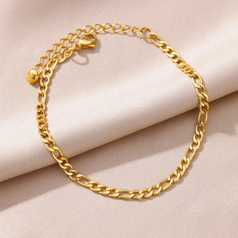Stainless Steel Imitation Pearl Anklets for Women Gold Color Chain Ankle Bracelet Anklet Summer Beach Jewelry Accessories Gift