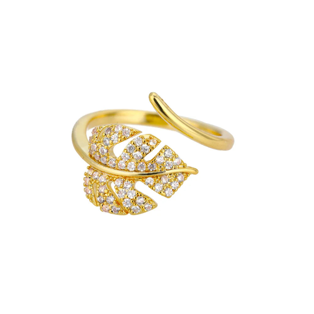 Zircon Heart Rings For Women Stainless Steel Gold Color Geometric Open Finger Ring Fashion Wedding Aesthetic Jewelry Gift