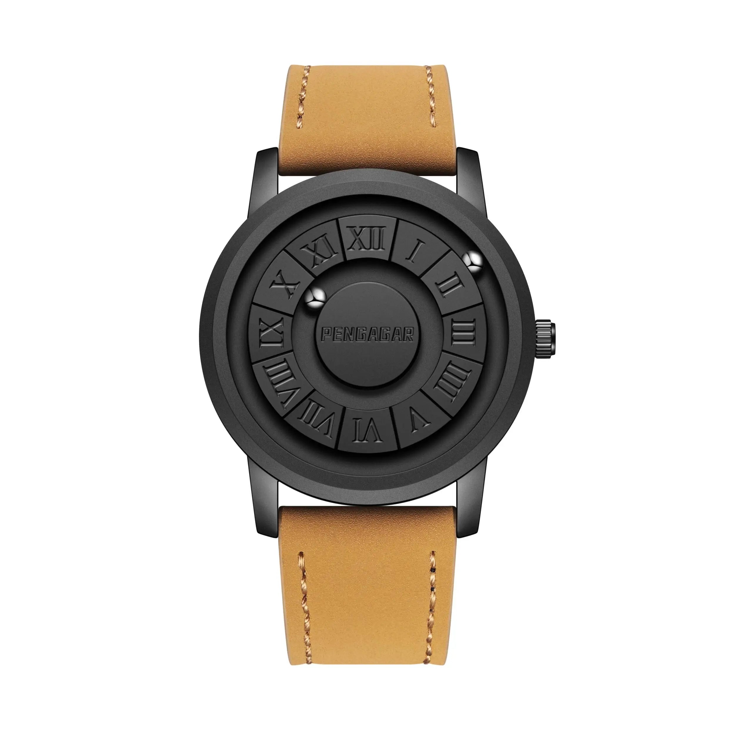 PENGAGAR Men's Watches Stainless steel Quartz Watch Creative Scrolling Pointer Magnetic Force Wrist Clock Relogio Masculino +box