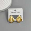 Creative heavy metal pearl shell stainless steel earrings, waterproof and rusty-free women's earrings, party jewelry
