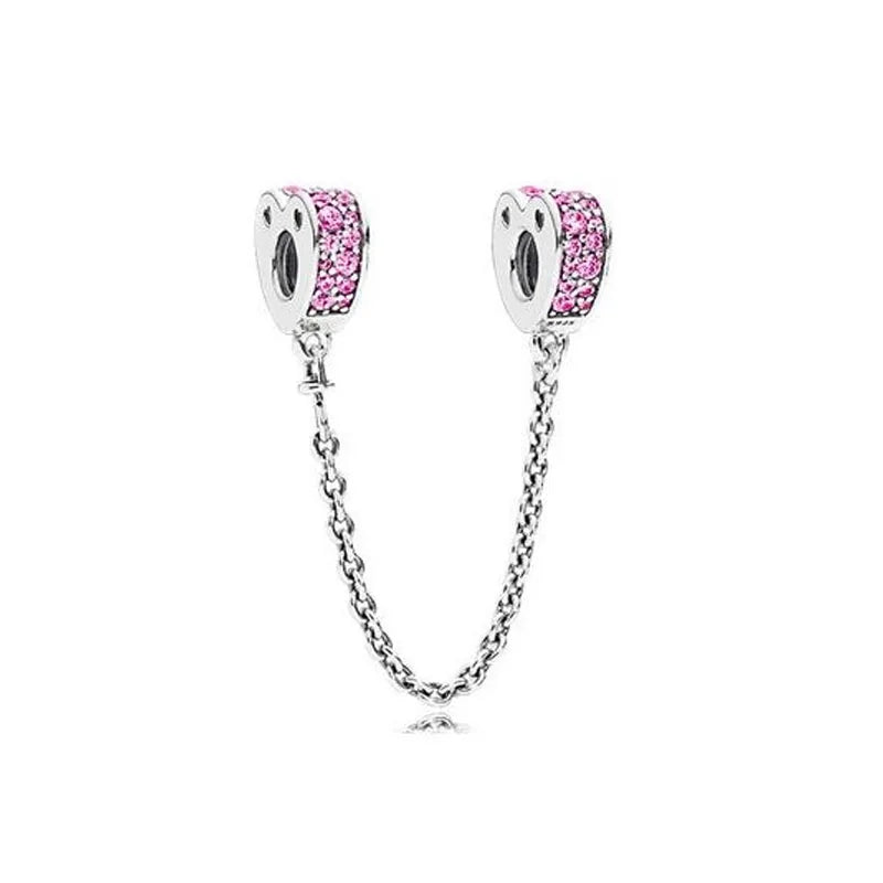Hot selling 925 silver pink series flower dog paw heart-shaped pendant, Fit original bracelet DIY accessories, exquisite jewelry