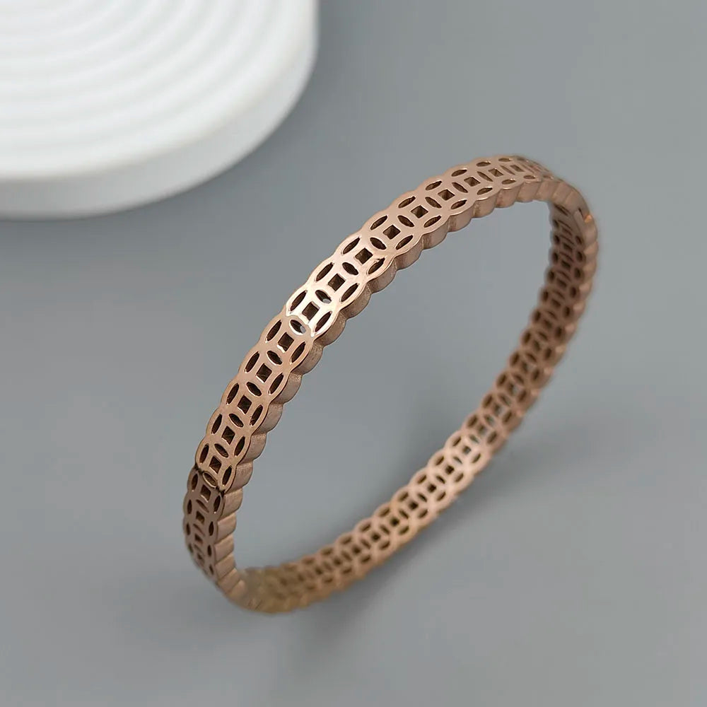 New money symbol ancient coin gold-plated stainless steel bracelet 18K, high quality waterproof couple bracelet, wife gift