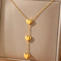 Stainless Steel Necklaces Small Fresh Fringe Peach Heart Pendant Necklace For Women Jewelry Valentine's Day Anniversary Gift New