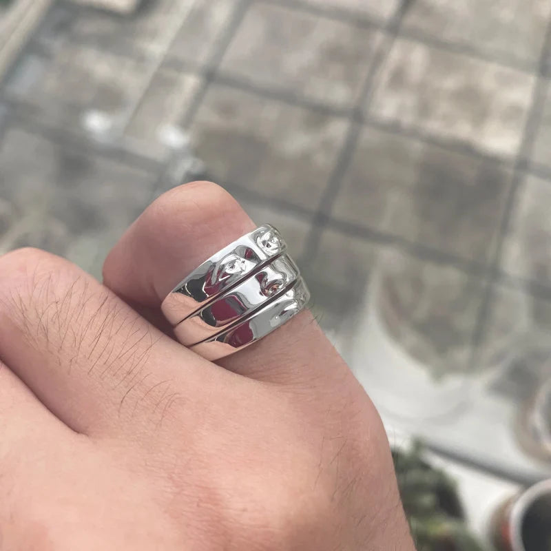 Eye Rings For Women Men Stainless Steel Gold Color Vintage Face Ring Sets Luxury y2k Aesthetic Jewelry 2025 кольца anillos