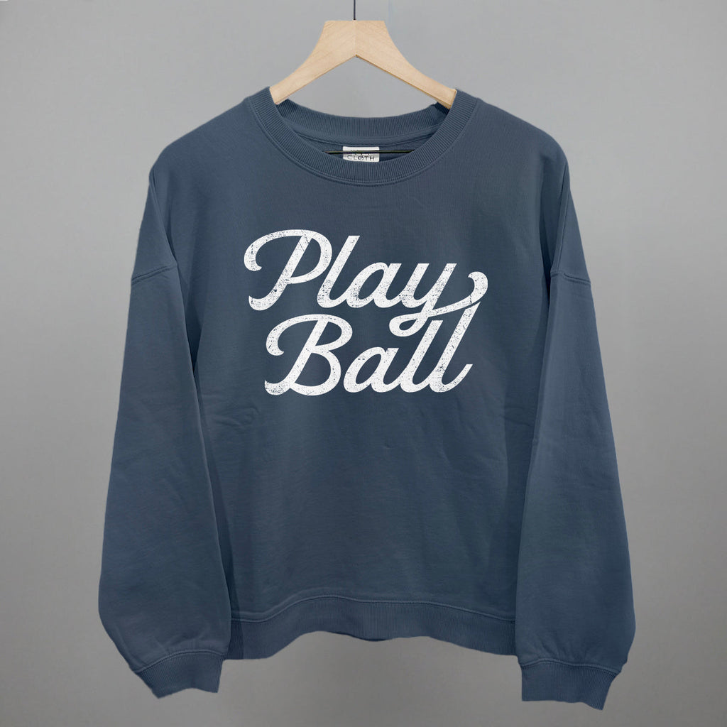 Play Ball (Vintage Script White)